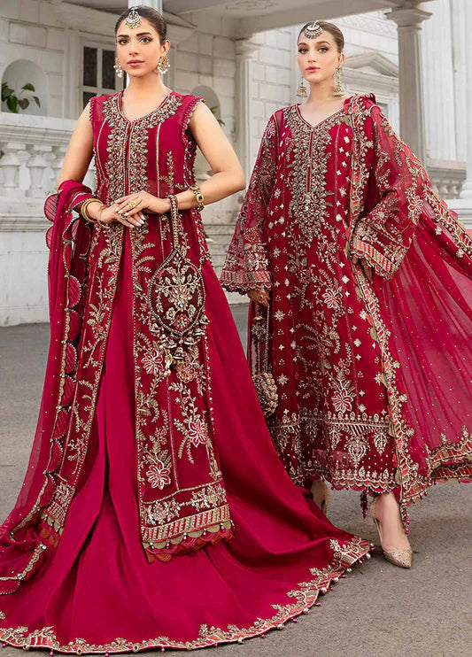 Embroidered Chiffon 3 Piece Unstitched Suit -EM0022 - Party Wear
